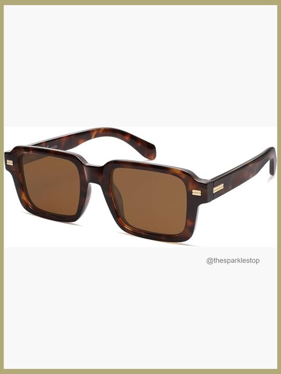 Big Trendy Square Polarized Sunglasses, Retro Chunky Wide Rectangle Shades main image 4